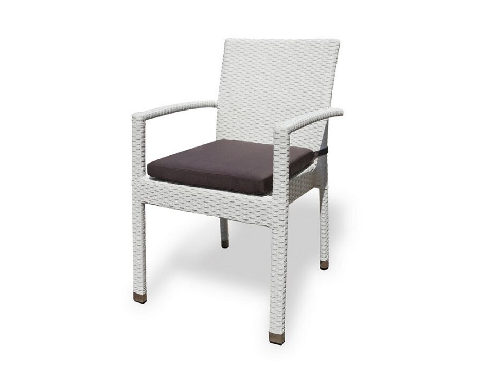 "Плетеный стул "Milano white" с подлокотниками-картинка"