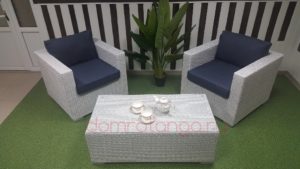 Плетеная мебель «Louisiana» white&blue cafe set. SunLineDesign