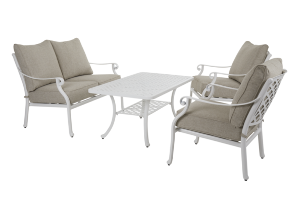 "Arras" lounge set 2 white Комплект садовой мебели белый