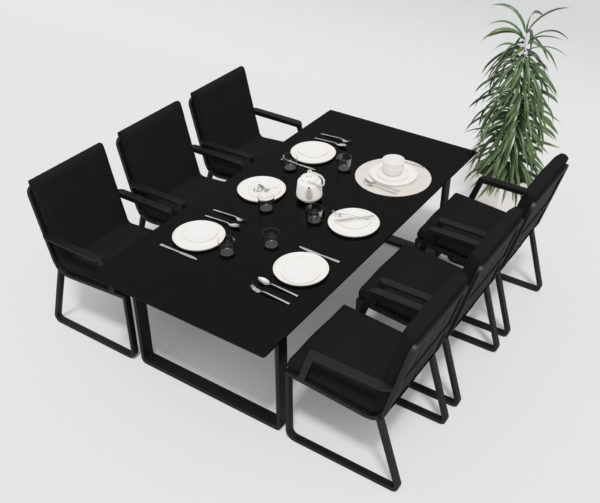 Садовая алюминиевая мебель Voglie 220 model 1 carbon black