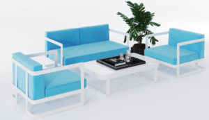 Уличная мебель из алюминия VILLINO white blue