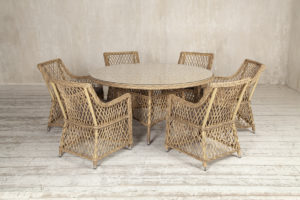 Плетеная мебель "Amarillo" dining D 150 +6 | Domrotanga