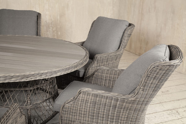 Орландо Обеденная мебель из искусственного ротанга ф2 серый