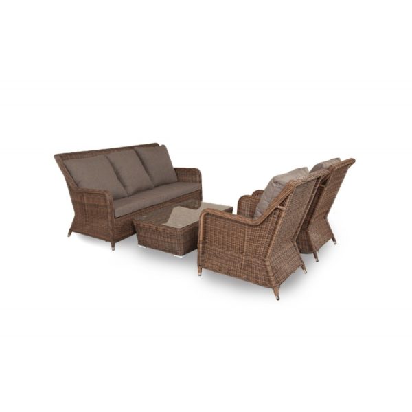 Плетеная мебель "Гляссе" lounge коричневый цвет 5 мест