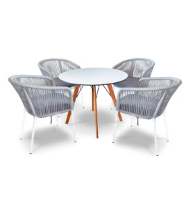 Франческо 4 серый Обеденный комплект мебели из роупа ф 1