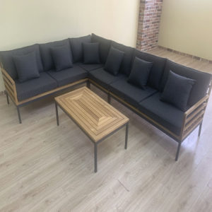 Мебель из тика Лаунж зона Egmont угловой диван + стол