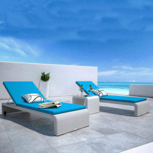 Пляжная мебель "Manta" набор лежак + столик, white/blue