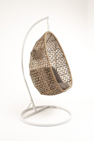 Флоренция подвесное кресло-кокон из искусственного ротанга, цвет соломенный