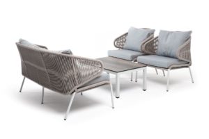 Плетеная мебель из роупа "Milano" лаунж 4 места, цвет серый